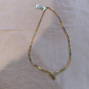 14k gold necklace. 17” TriTone Greek